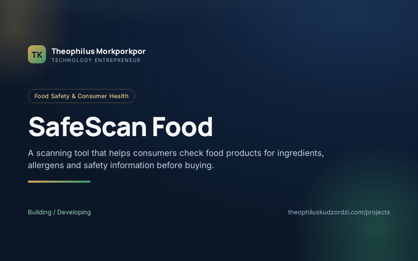 SafeScan Food project preview card